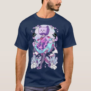 Object Head TV Cosplay Pastel Gothic Neko Cat Crys T-shirt