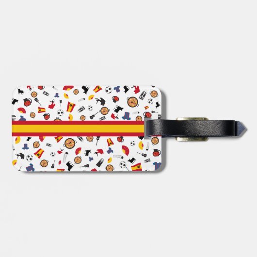 Objecten in Spanje met vlag om je monogram toe te  Bagagelabel (Achterkant horizontaal)