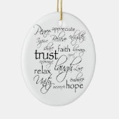 Objecten met positieve woorden keramisch ornament (Rechts)