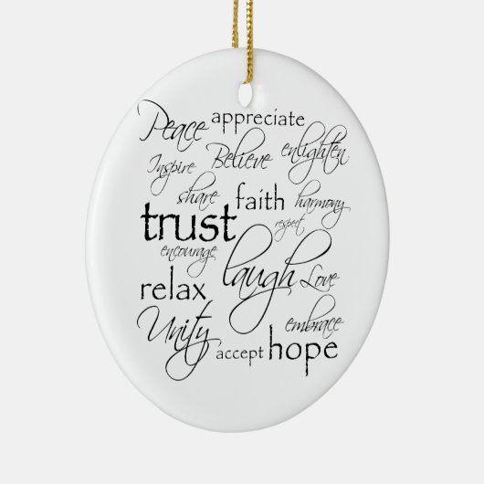 Objecten met positieve woorden keramisch ornament (Rechts)