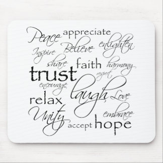 Objecten met positieve woorden muismat