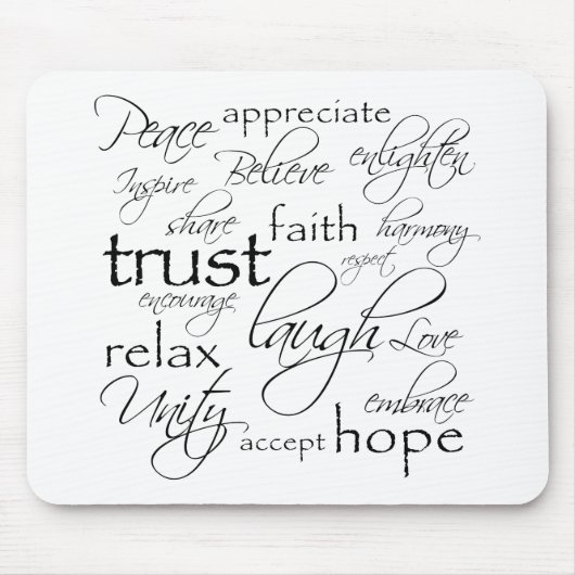 Objecten met positieve woorden muismat (Voorkant)