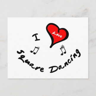 Objecten met vierkante dansen - I Hart Square Danc Briefkaart