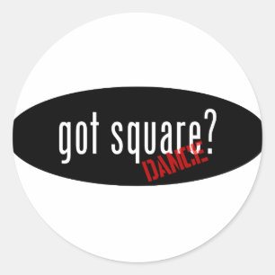 Objecten met vierkante dansen - vierkant ronde sticker