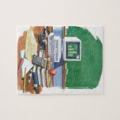 Objecten op het bureau van de leerkrachten Kleur Legpuzzel (Horizontaal)