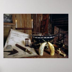 Objecten van een Kapitein uit de negentiende eeuw Poster