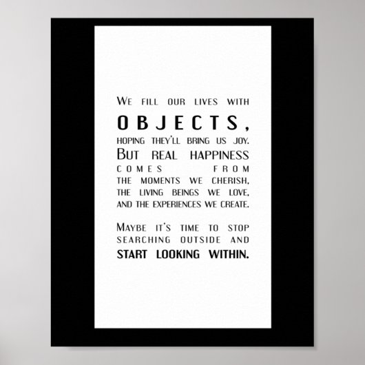 Objecten vs. innerlijke vreugde Een verschuiving i Poster (Voorkant)