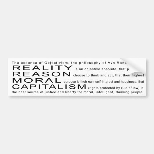 Objectivisme Bumpersticker (Voorkant)