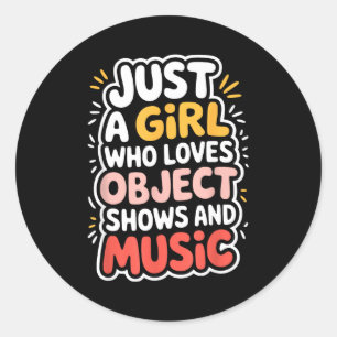 Objectshows _ grappige objectshows en muziekkinder ronde sticker
