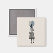 objet_14_une femme_1 magneet (Voorkant / Achterkant)