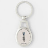 objet_14_une femme_1 metaal sleutelhanger (Voorkant)