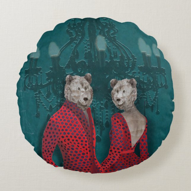 objet_20_une femme, un homme_2 rond kussen (Voorkant)
