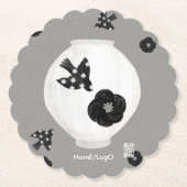 objet_22_camellia,vogel en aardewerk kartonnen onderzetters (Voorkant)
