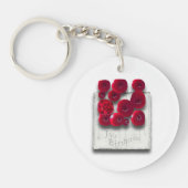 objet_4_variaties op het robijn acryl sleutelhanger (Voorkant)