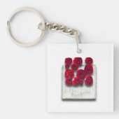 objet_4_variaties op het robijn acryl sleutelhanger (Voorkant)