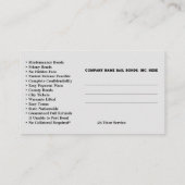 Obligaties Visitekaartjes (Achterkant)