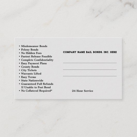 Obligaties Visitekaartjes (Achterkant)