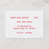 Obligaties Visitekaartjes (Achterkant)