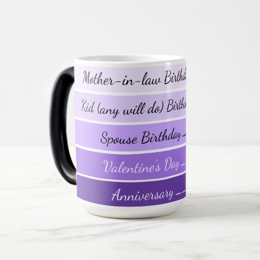 Obligatory Celebrations Gradient Coffee Mug Magische Mok (Voorkant links)