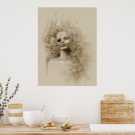 Oblivion Macabre Fantasy Art Poster (Keuken)