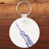 Oboe-Afbeelding op blauwe achtergrond-Sleutelhange Sleutelhanger (Voorkant)