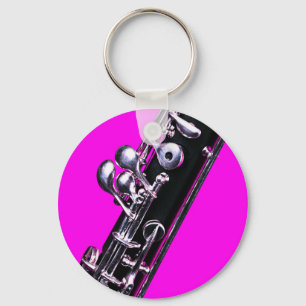 Oboe-Afbeelding op roze achtergrondSleutelhanger Sleutelhanger