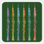 Oboe Crayons Vierkante Sticker (Voorkant)