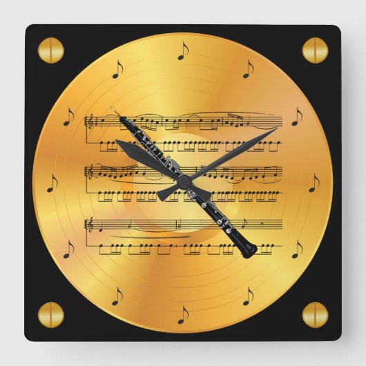 Oboe ~ Datablad Music ~ Gold Record ~ Vierkante Klok (Voorkant)