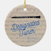 Oboe Designated Tuner Quote Funny Oboist Keramisch Ornament (Achterkant)