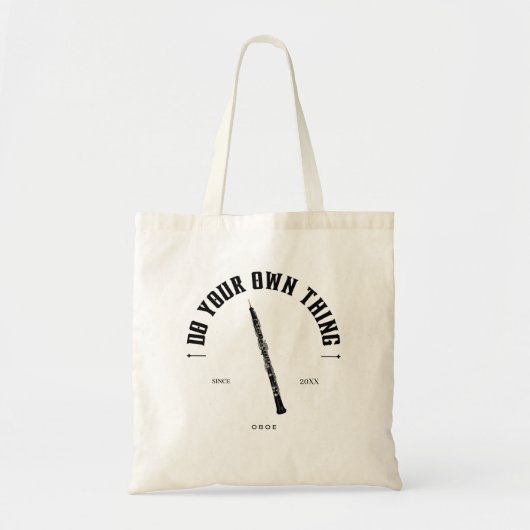 Oboe doet uw eigen citaat Oboist Tote Bag (Voorkant)
