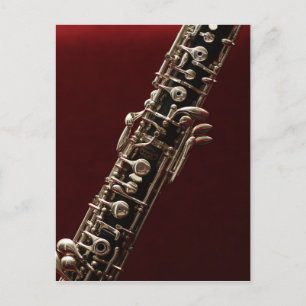 Oboe - dubbelzijdig houten muziekinstrument briefkaart