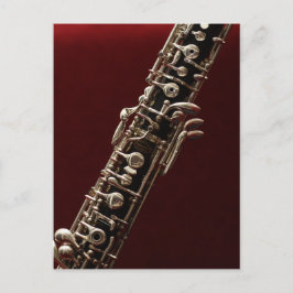 Oboe - dubbelzijdig houten muziekinstrument briefkaart