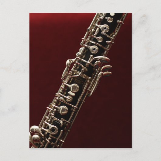 Oboe - dubbelzijdig houten muziekinstrument briefkaart (Voorkant)