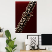 Oboe - dubbelzijdig houten muziekinstrument poster (Thuiskantoor)