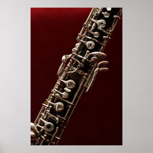 Oboe - dubbelzijdig houten muziekinstrument poster (Voorkant)