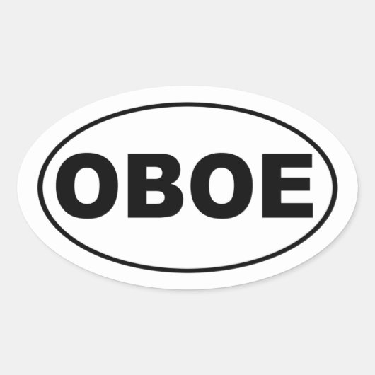 Oboe Gift Ovale Sticker (Voorkant)