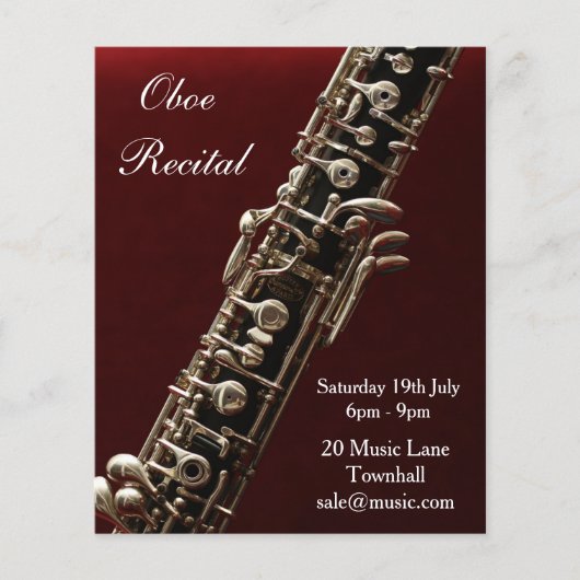 Oboe-houdwind instrument Overweging muziekprestati Flyer (Voorkant)