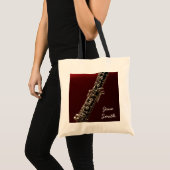 Oboe instrument gepersonaliseerde naamamuzieklesse tote bag (Voorkant (product))