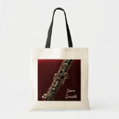 Oboe instrument gepersonaliseerde naamamuzieklesse tote bag (Voorkant)