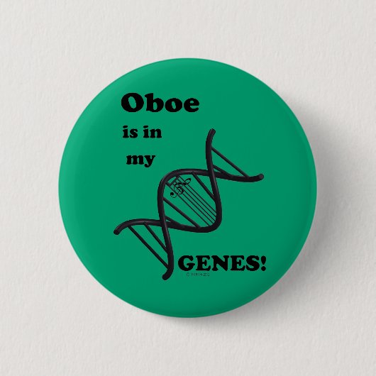 Oboe is in mijn genen ronde button 5,7 cm (Voorkant)