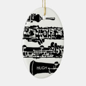 Oboe kerstversiering keramisch ornament (Rechts)