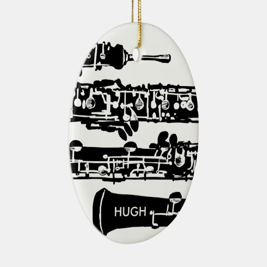 Oboe kerstversiering keramisch ornament (Rechts)