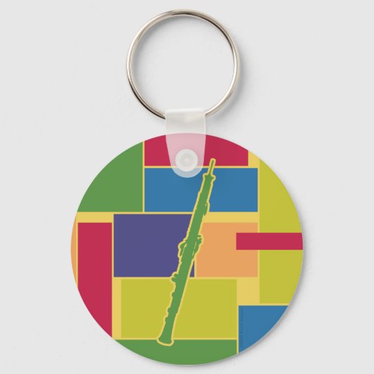 Oboe Kleurblokken Sleutelhanger (Voorkant)