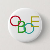 OBOE Letters Ronde Button 5,7 Cm (Voorkant)