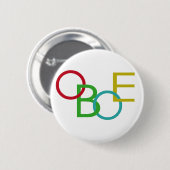 OBOE Letters Ronde Button 5,7 Cm (Voorkant /achterkant)