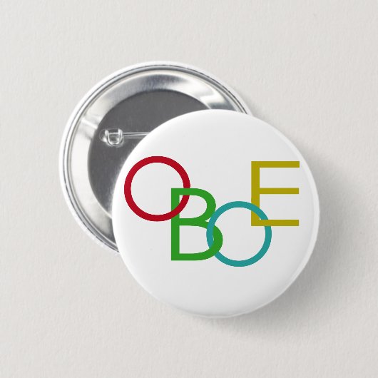 OBOE Letters Ronde Button 5,7 Cm (Voorkant /achterkant)
