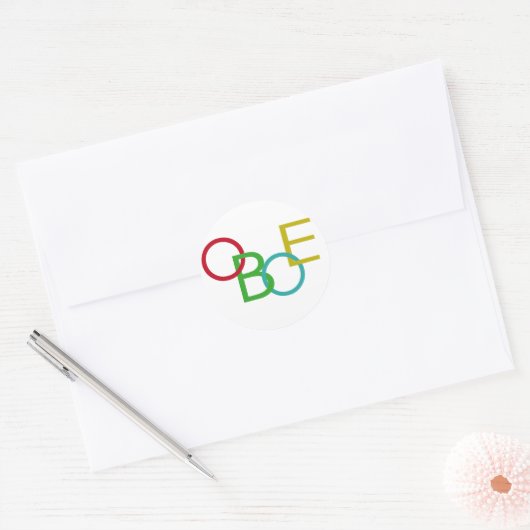 OBOE Letters Ronde Sticker (Envelop)