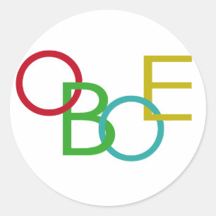 OBOE Letters Ronde Sticker