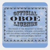 Oboe License Square Sticker (Voorkant)