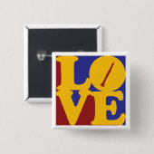 Oboe Love Vierkante Button 5,1 Cm (Voorkant /achterkant)